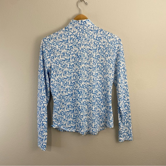 Tommy Bahama Golf and Tennis Blue and White Print Full Zip Jacket Sz Medium - Picture 5 of 7